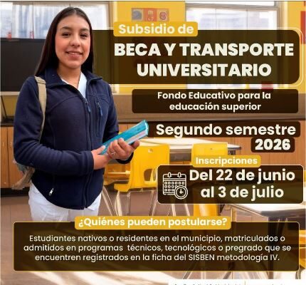 Tabio impulsa el acceso a la universidad con apoyo de beca y transporte