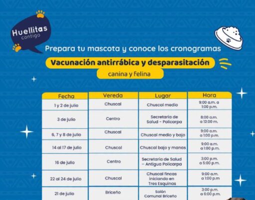 Jornadas de vacunación y desparasitación en Sopó